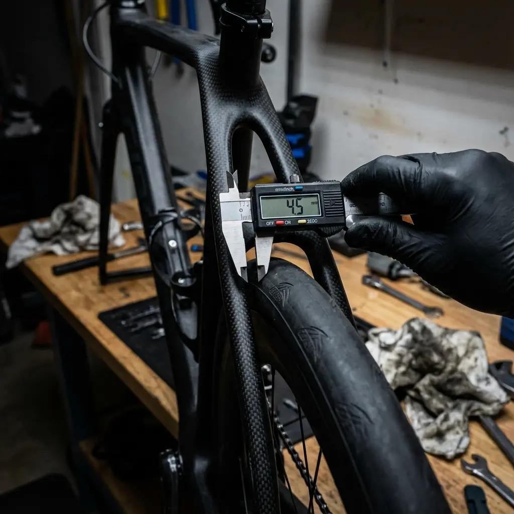 フレームとタイヤの隙間確認