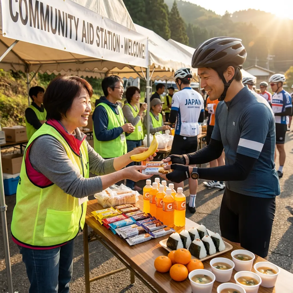 エイドステーション 補給風景