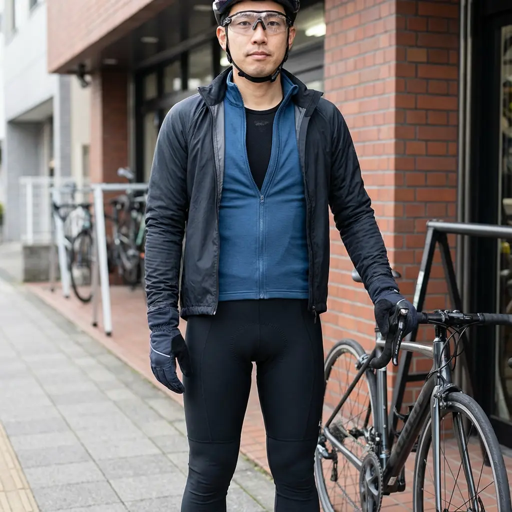 冬のサイクリング服装