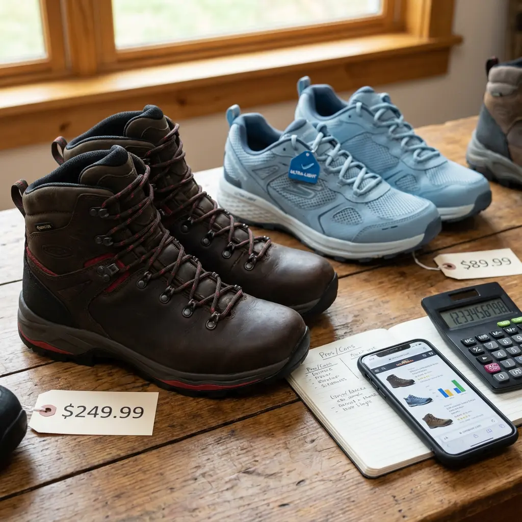 登山靴の購入検討シーン