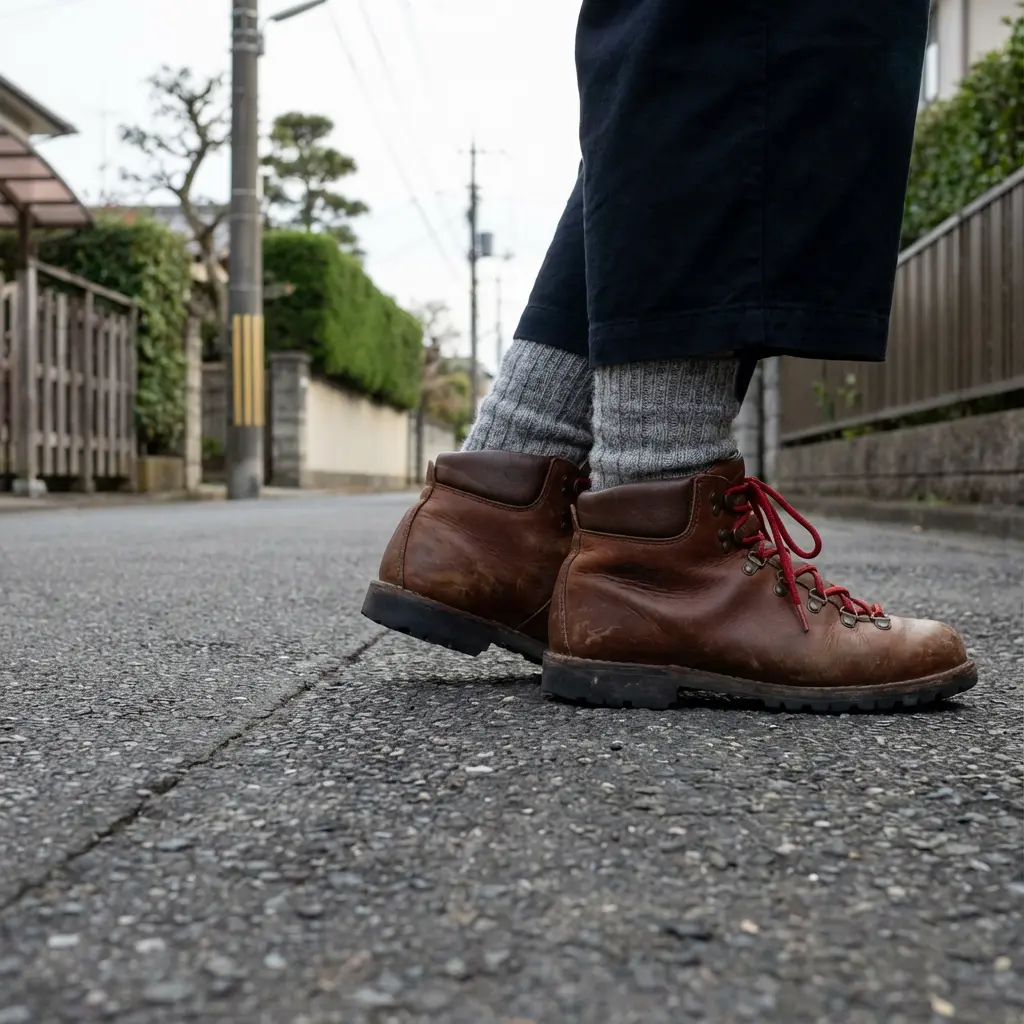 舗装路での履き慣らし散歩