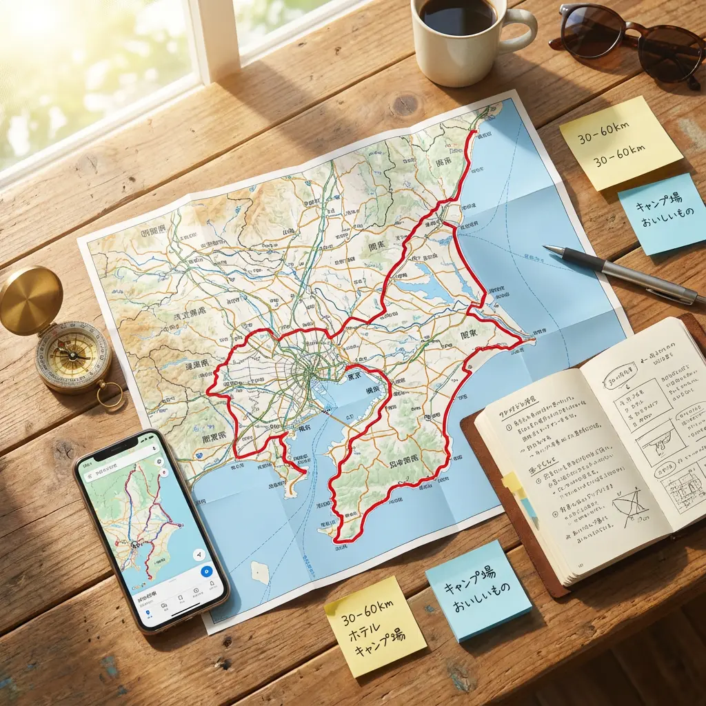 自転車旅行のルート計画