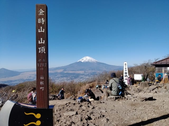 山頂からの美しい富士