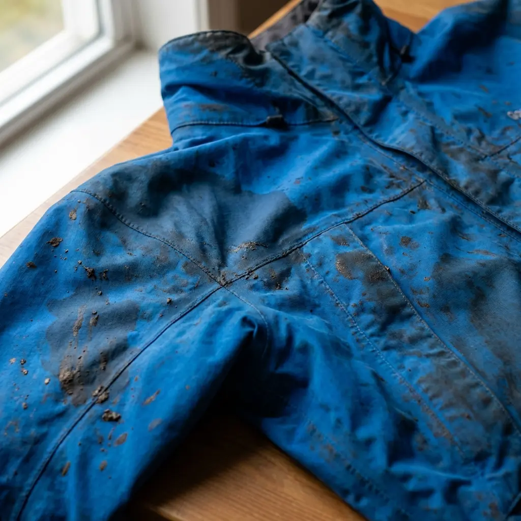 泥で汚れたジャケット