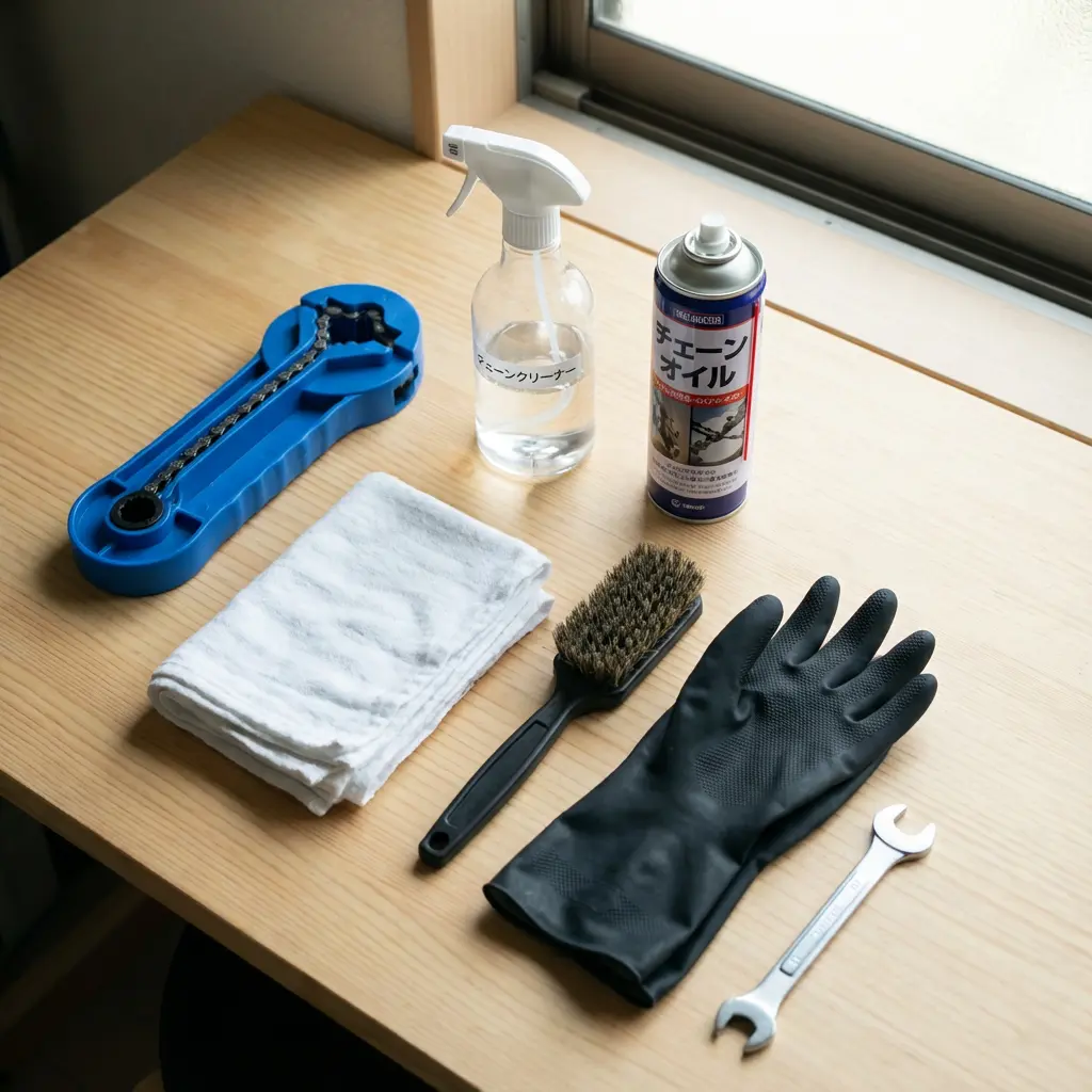 自転車チェーンメンテナンスに必要な道具一式