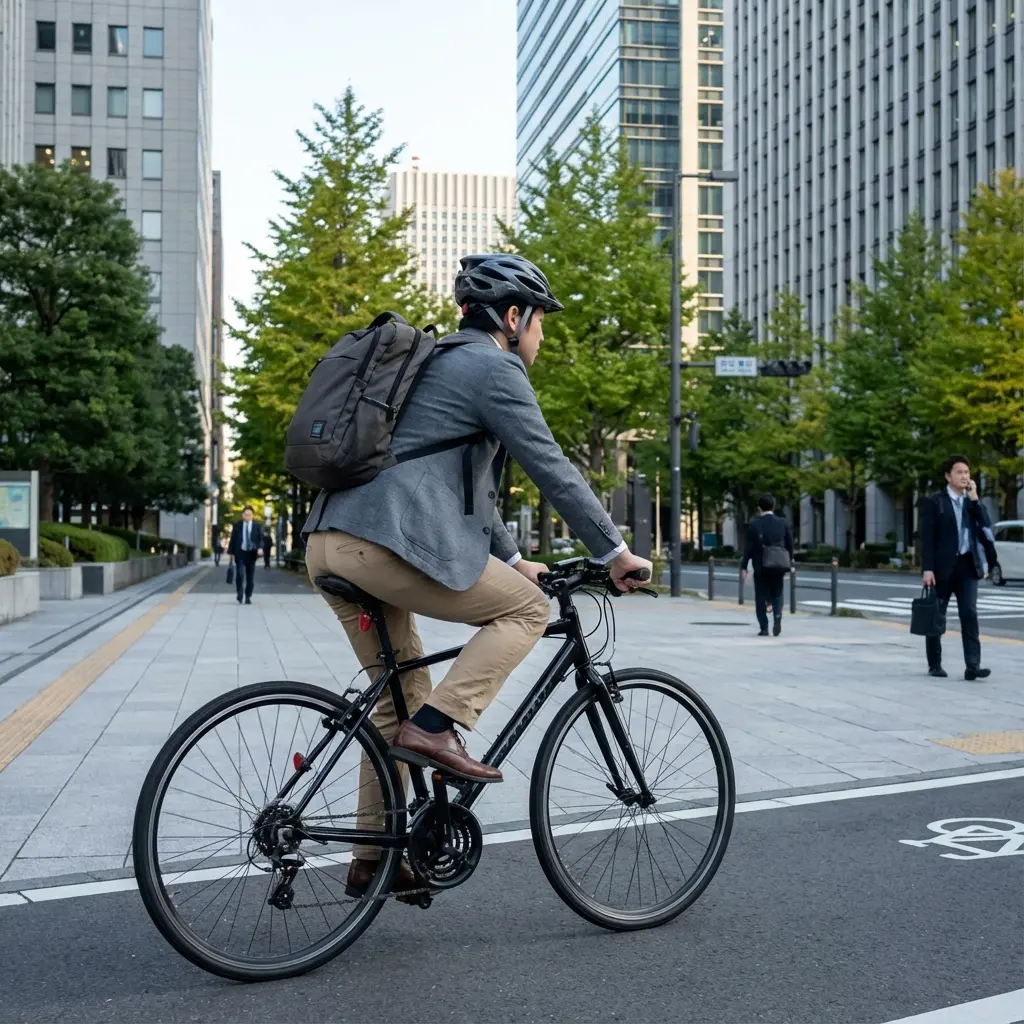 都市部を走行するクロスバイクのイメージ
