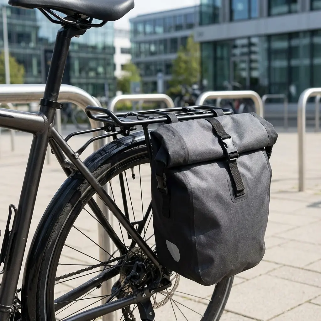 リアキャリアにパニアバッグを装着