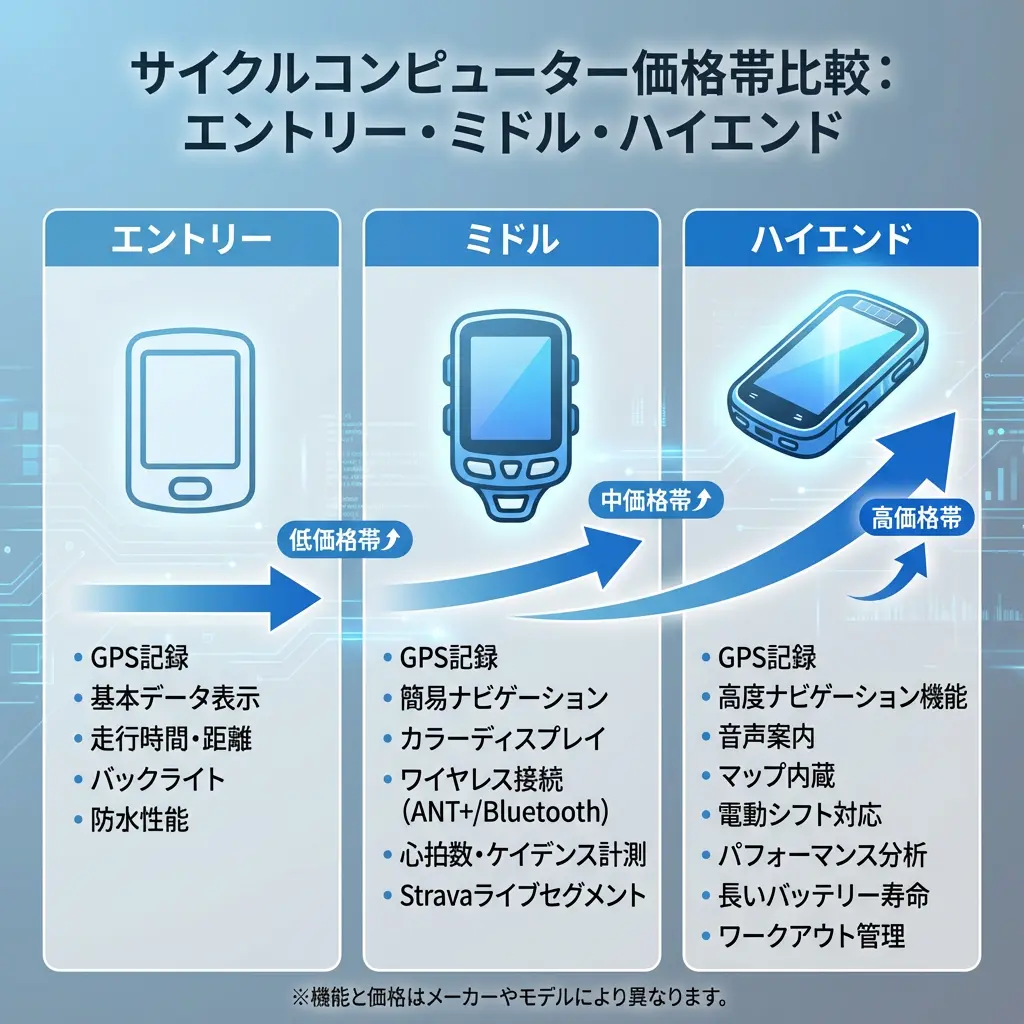 価格帯別サイコン比較