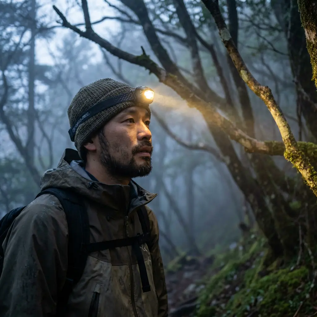 早朝登山にはヘッドライトが必須