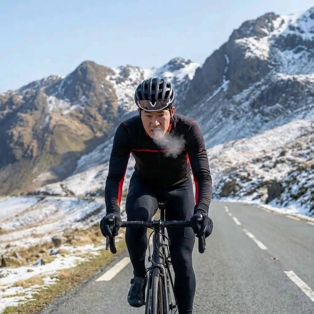 冬のサイクリングで汗冷えに悩むサイクリスト