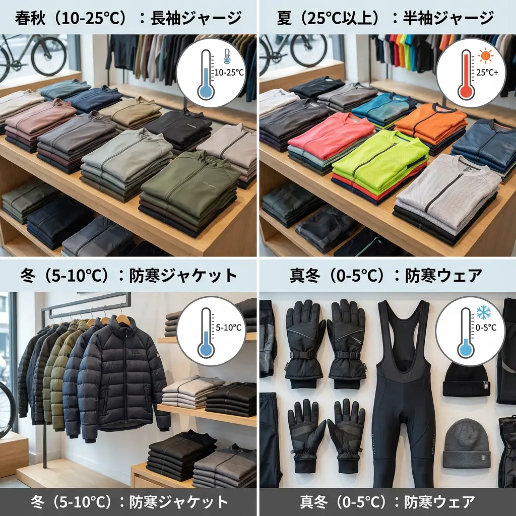 季節別サイクリングウェアの選び方