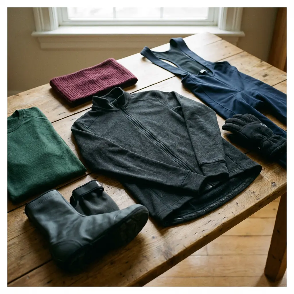 冬用サイクリングジャケットと防寒装備