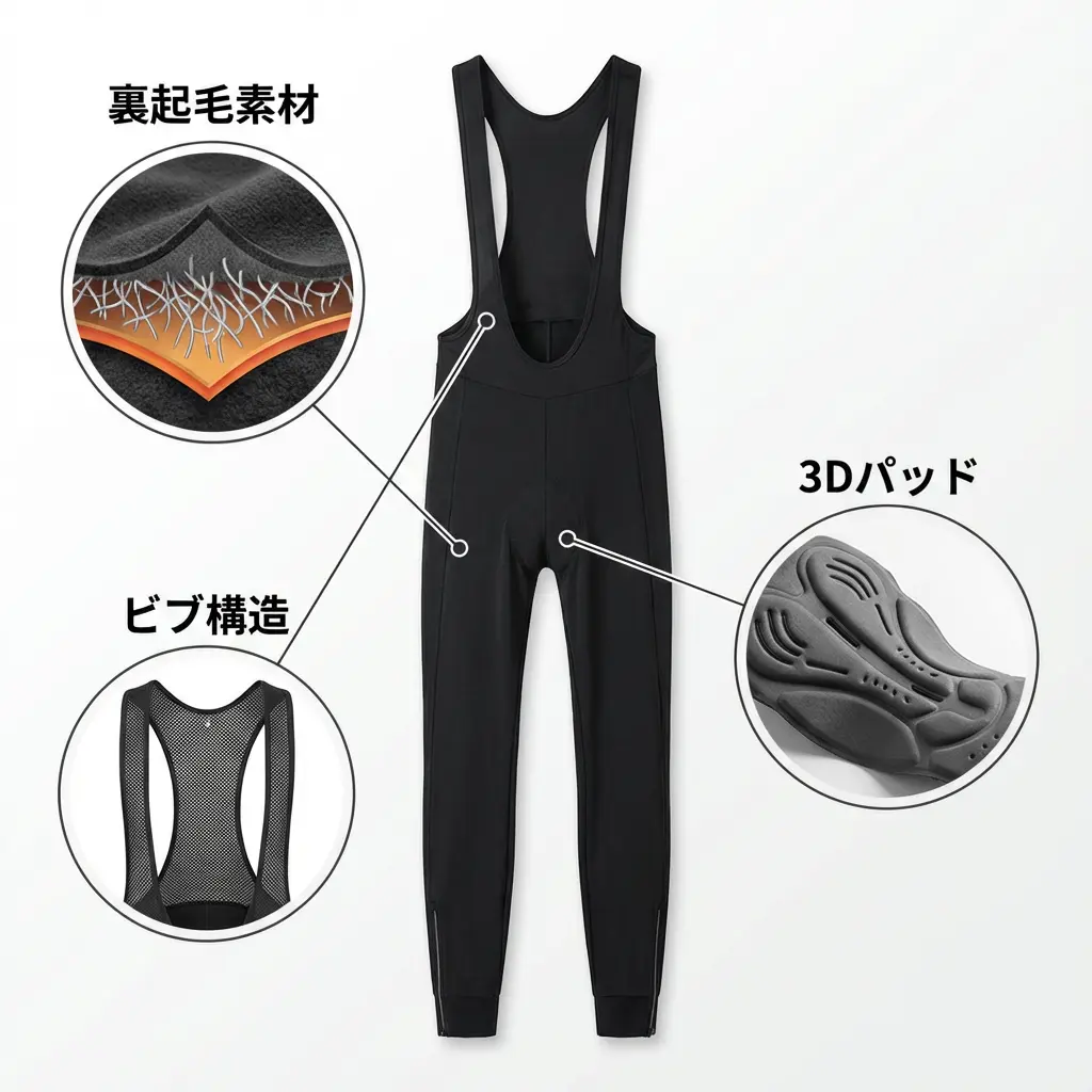 サイクルパンツの素材とパッドの比較