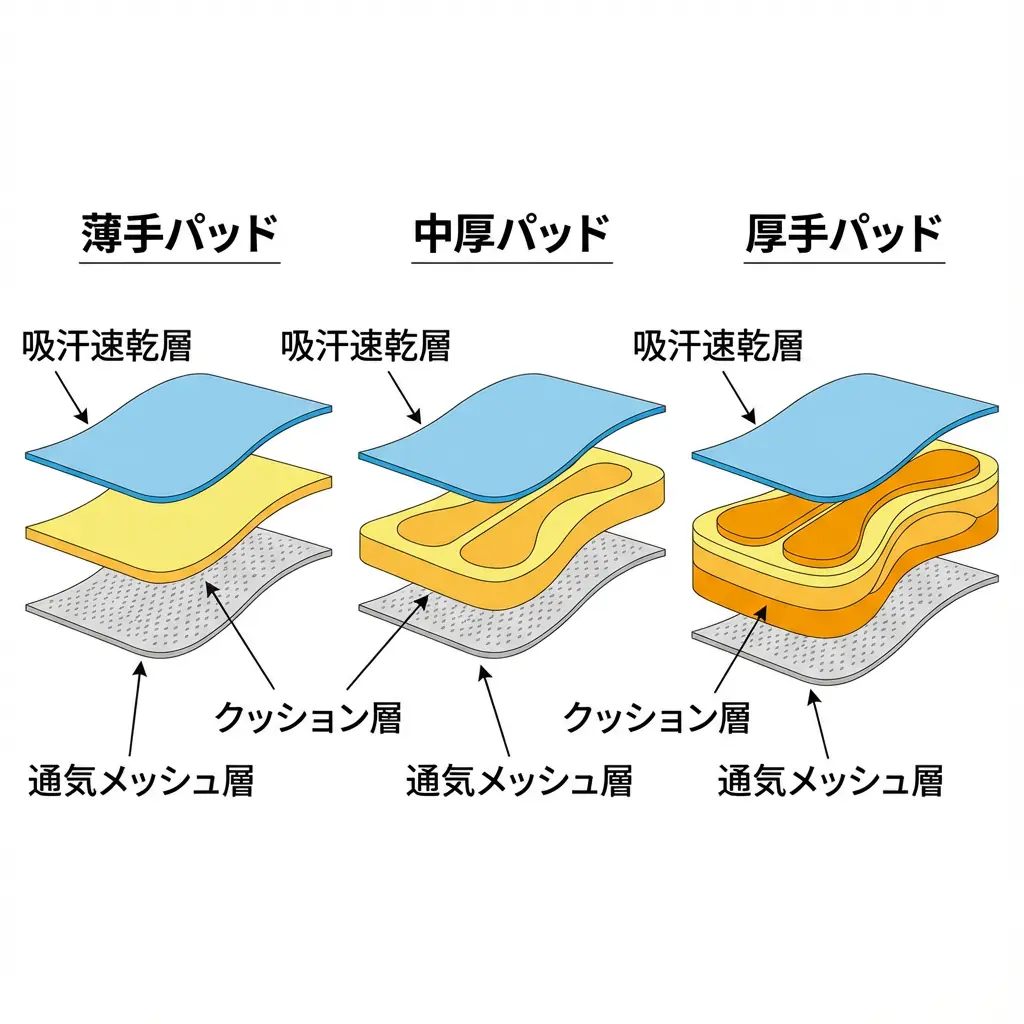 サイクルパッドの構造と種類