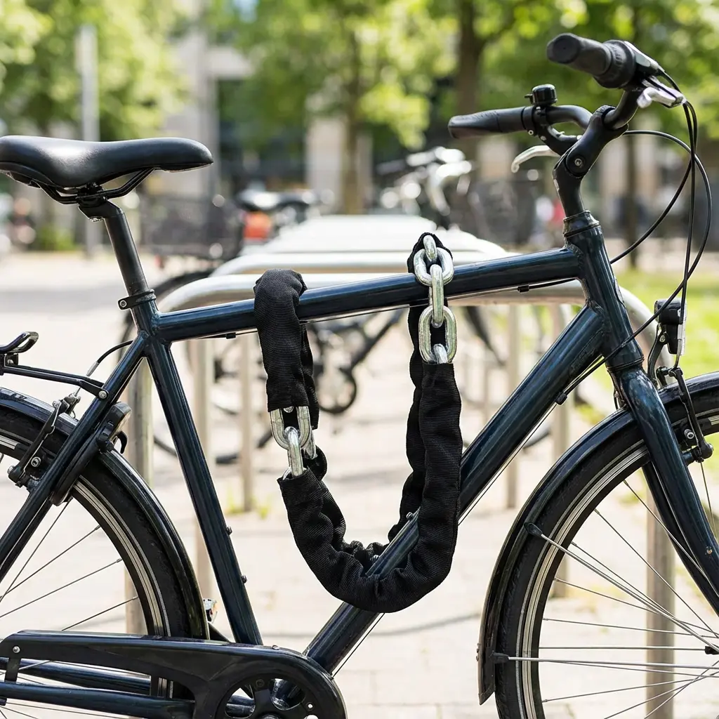 布カバーで覆われた太いチェーンロックの例