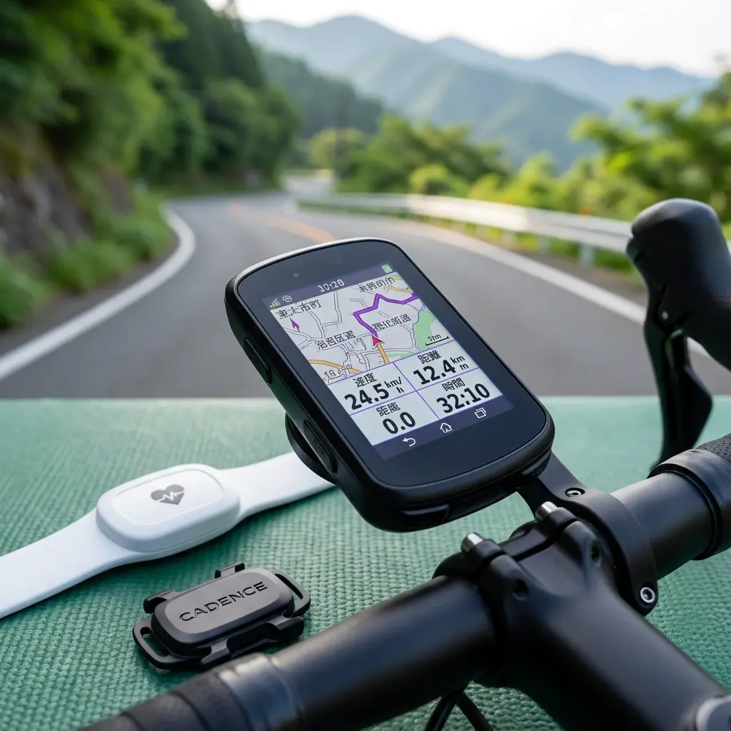 GPSサイクルコンピューターのナビ画面