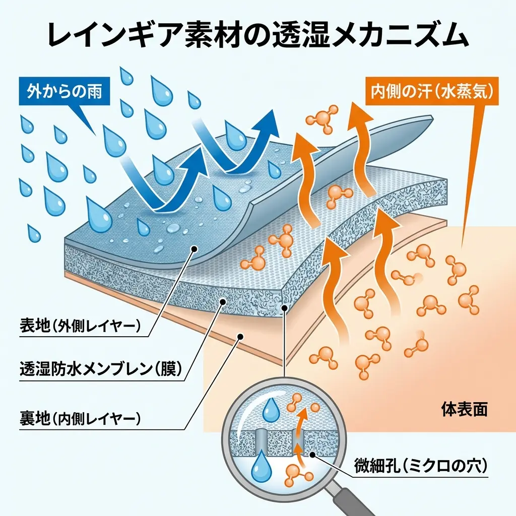 透湿性の仕組み解説図解