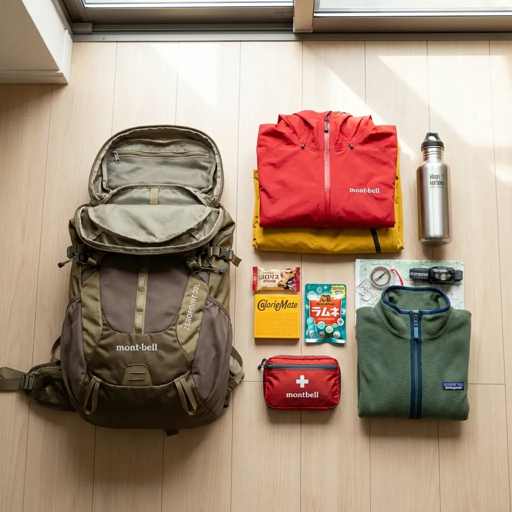 日帰り登山の装備パッキング