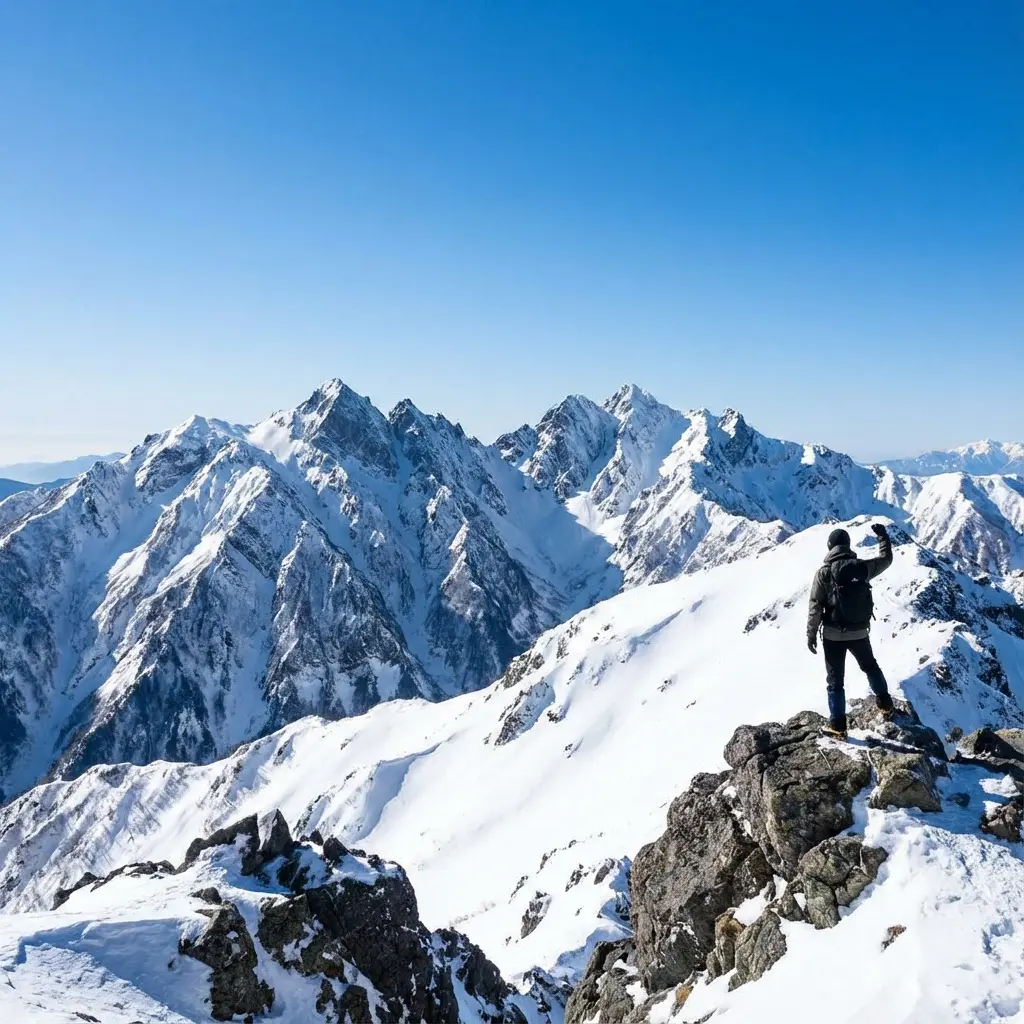 美しい冬山の風景
