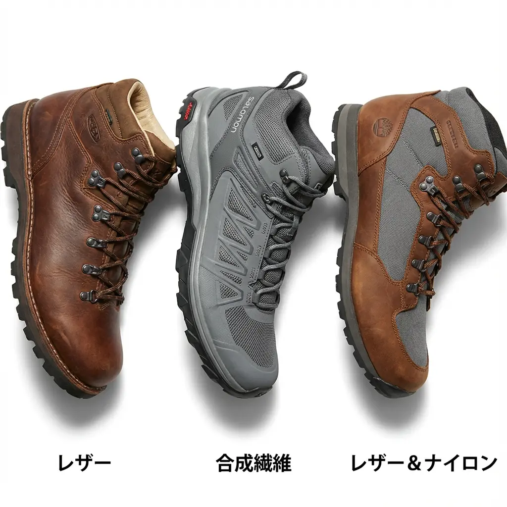 異なる素材の登山靴とメンテナンス方法