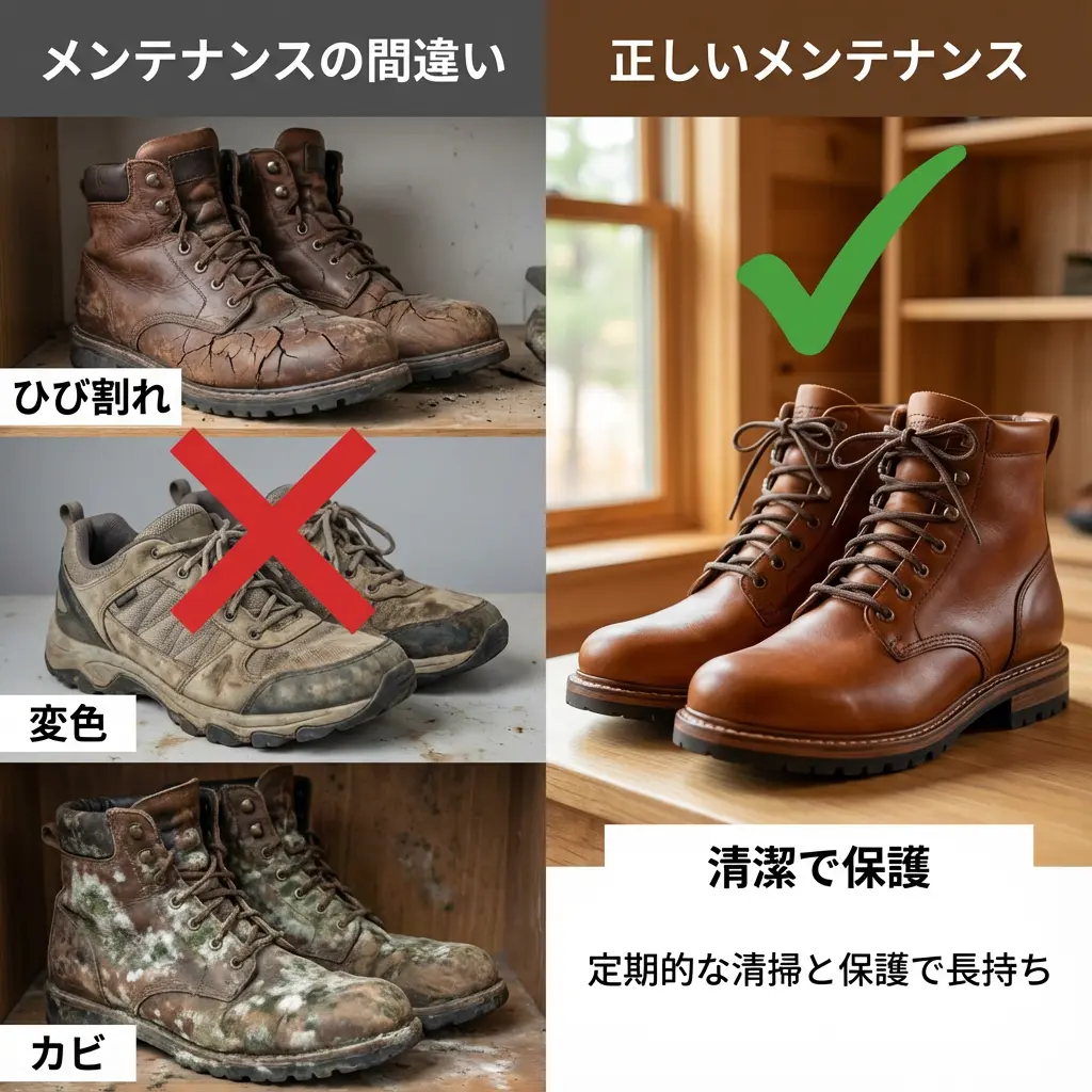 登山靴メンテナンスでよくある失敗例とその対処法