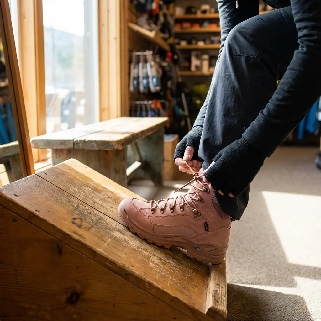 レディース登山靴のフィッティング