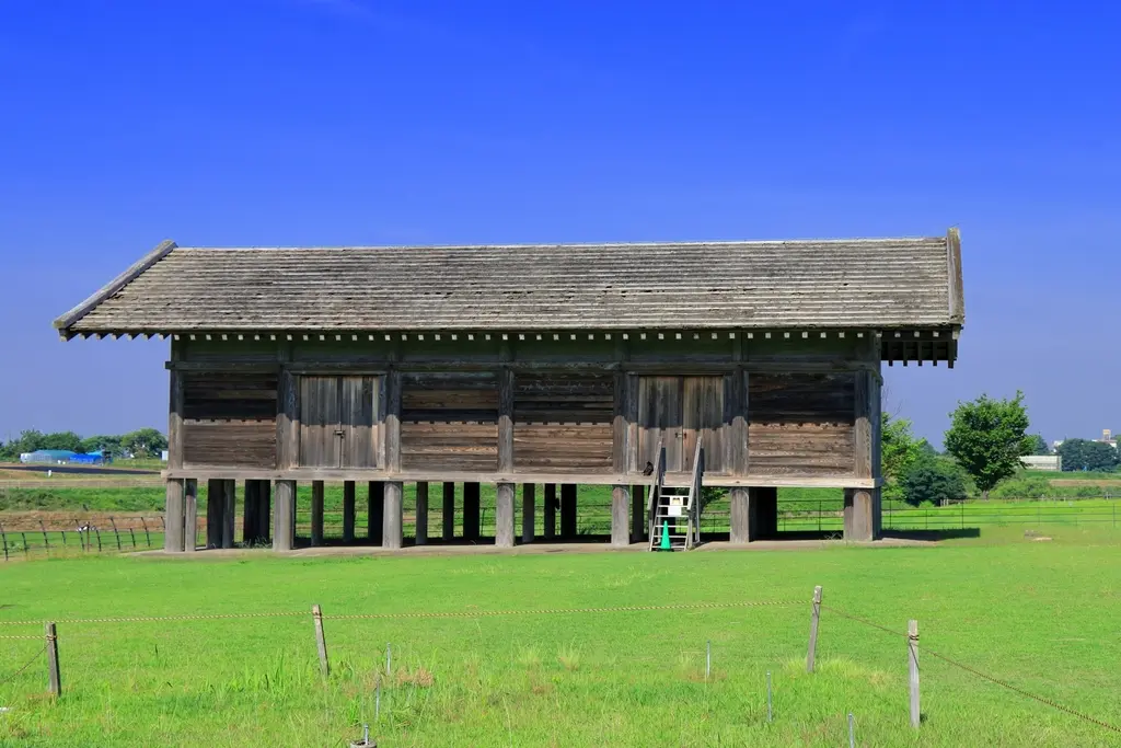 平沢官衙遺跡の復元建物と史跡公園