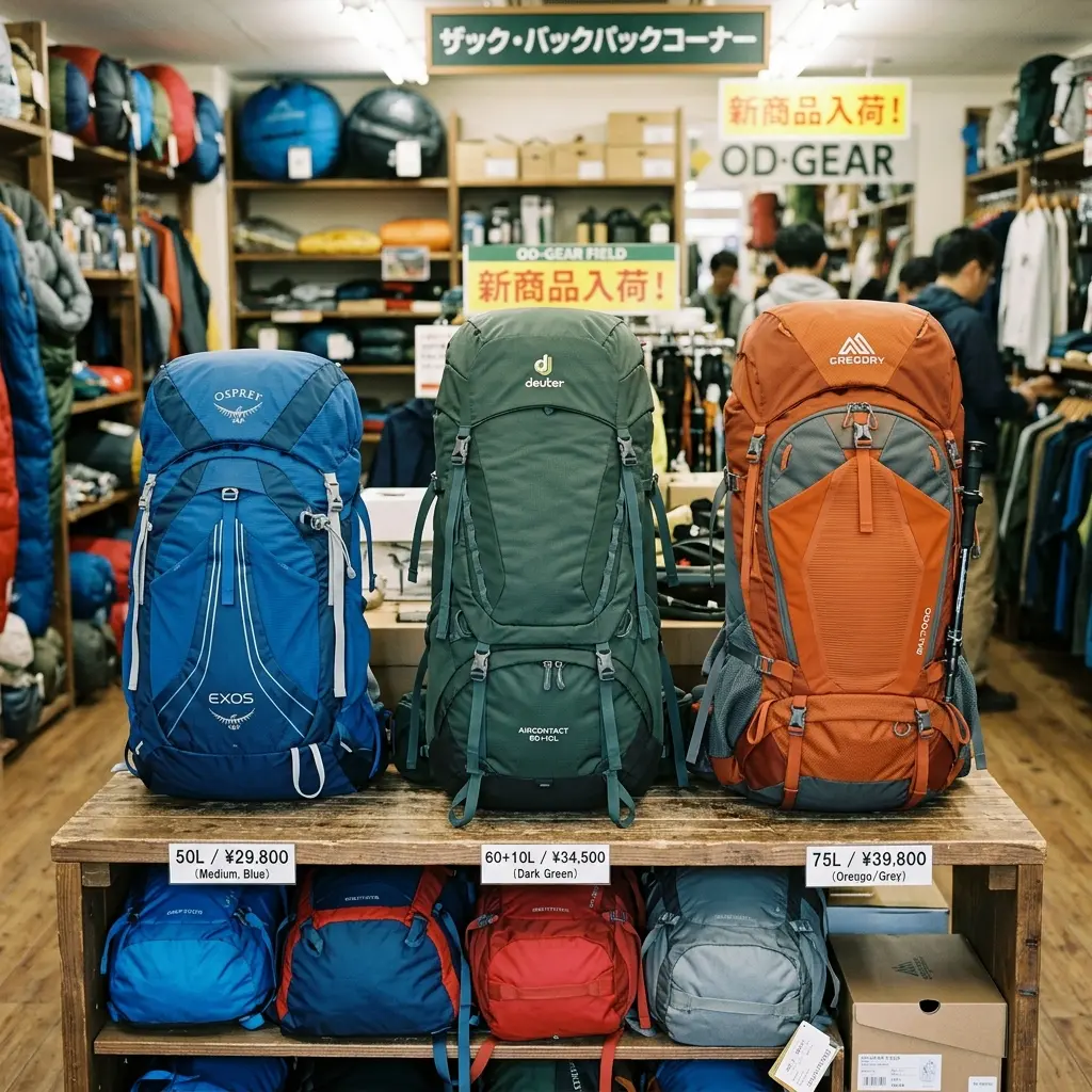 容量違いのバックパック比較