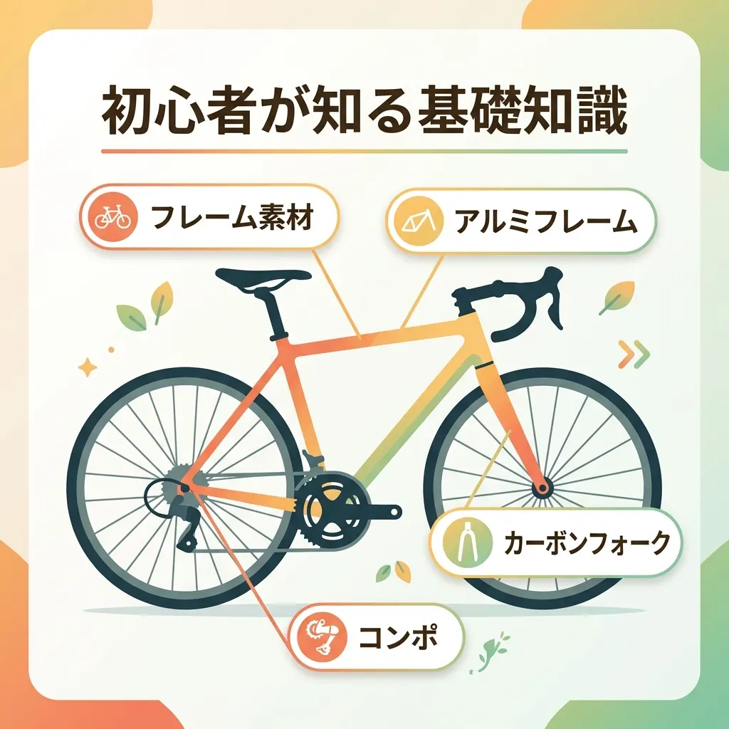 初心者が押さえたいフレーム素材やパーツの基礎用語を整理した図