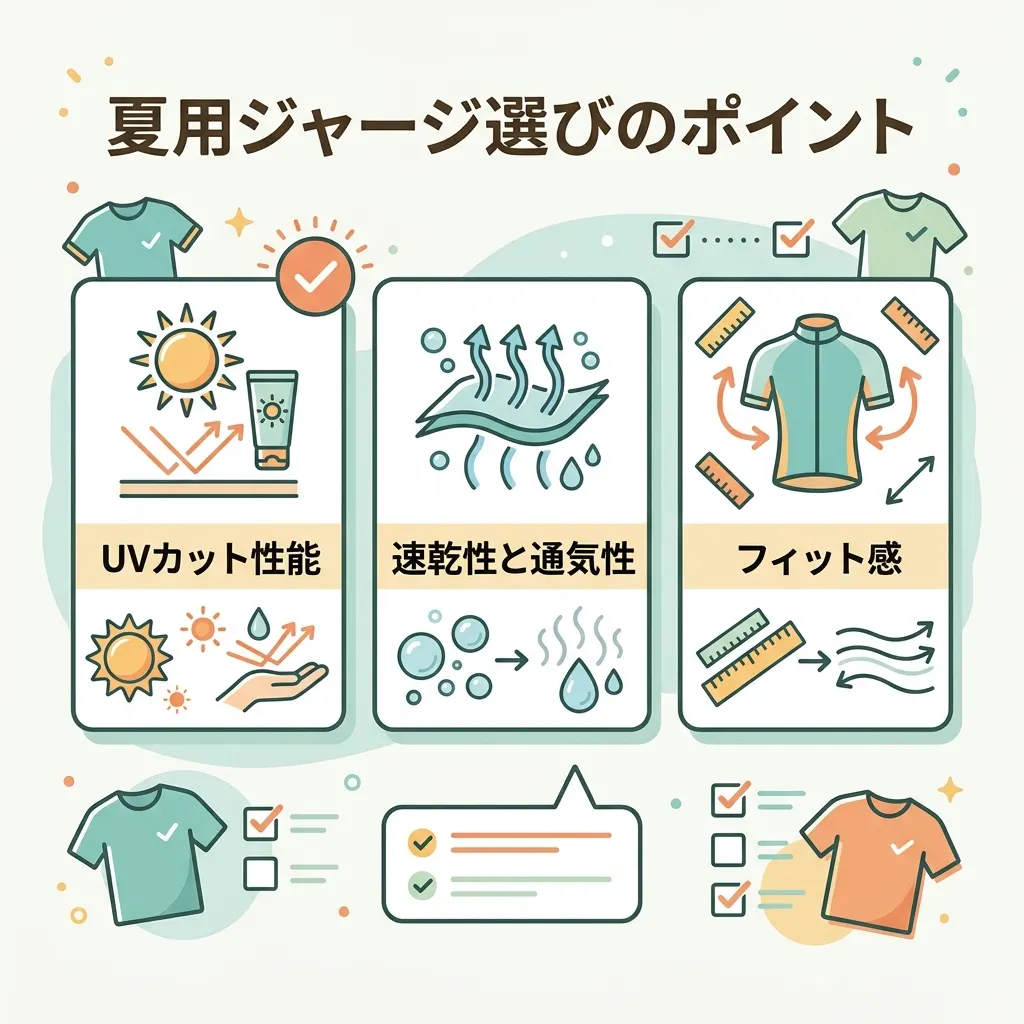 UVカット・速乾性・フィット感の3点で選ぶ夏用ジャージの見極め方