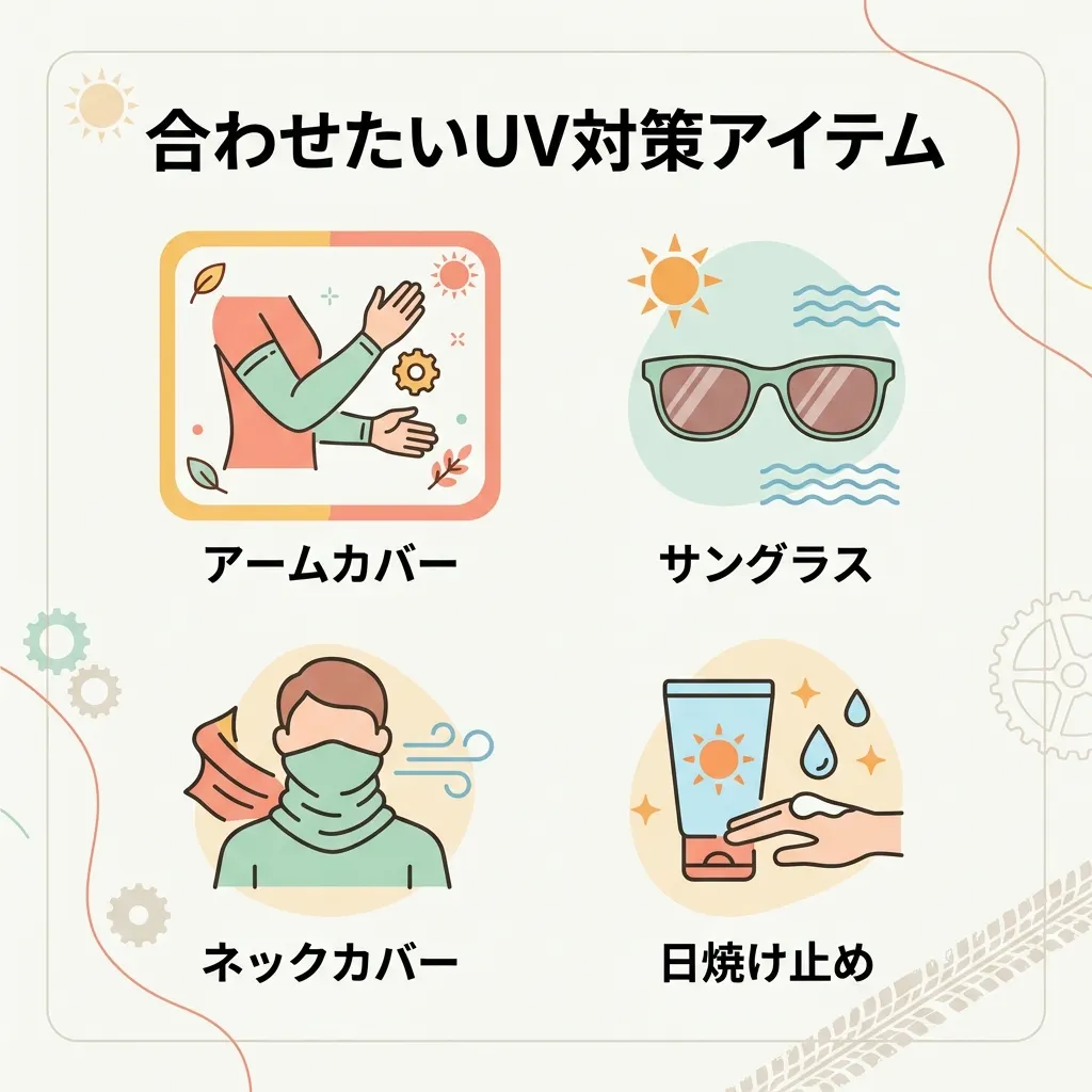 アームカバーやサングラスなどジャージと合わせたい夏のUV対策小物