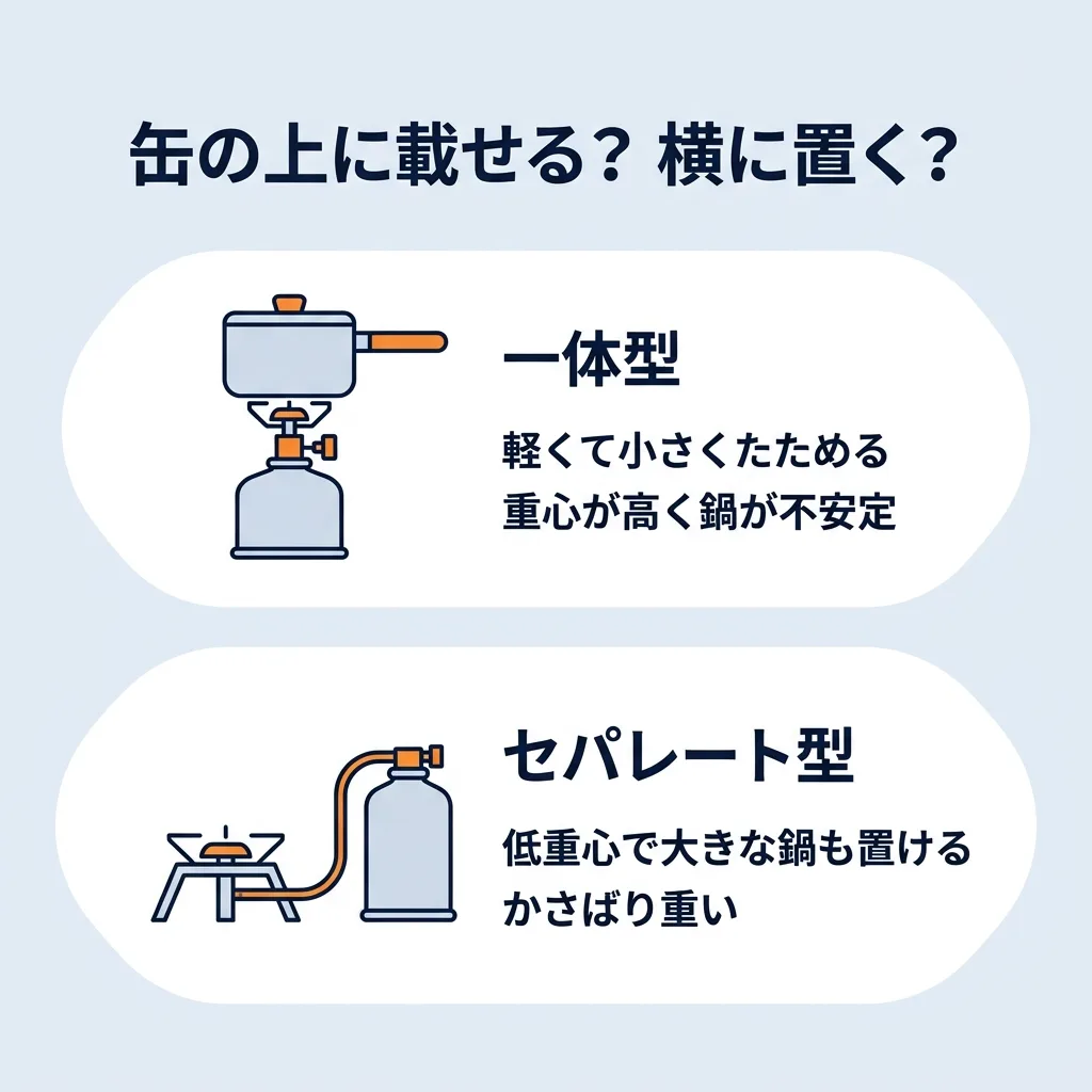 一体型とセパレート型の違い：安定性・鍋のサイズ・収納性