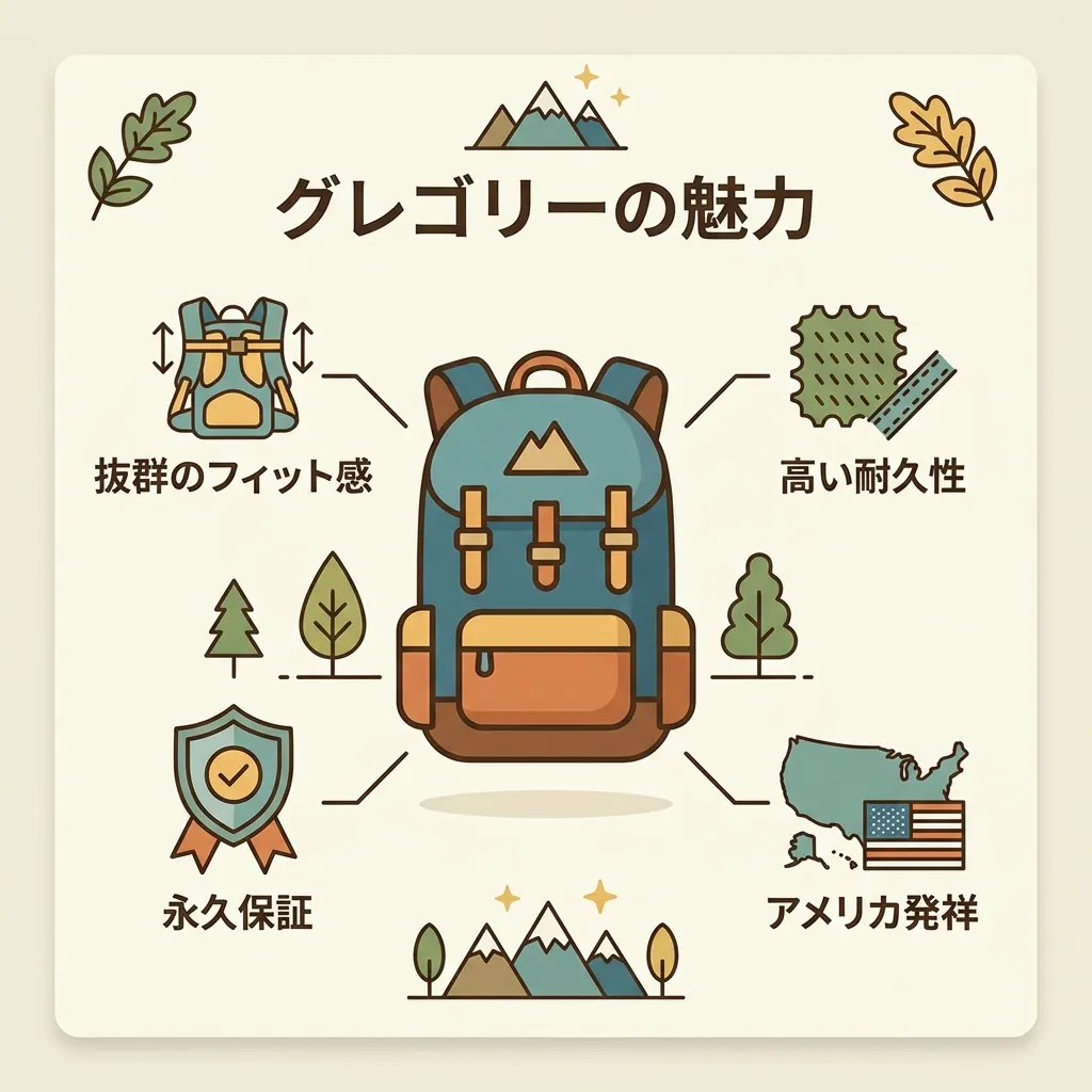 フィット感・耐久性・保証で信頼されるグレゴリーの魅力を整理