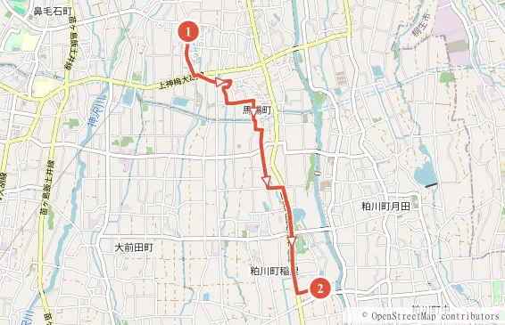 赤城南面千本桜〜大胡牧場 サイクリングルート地図