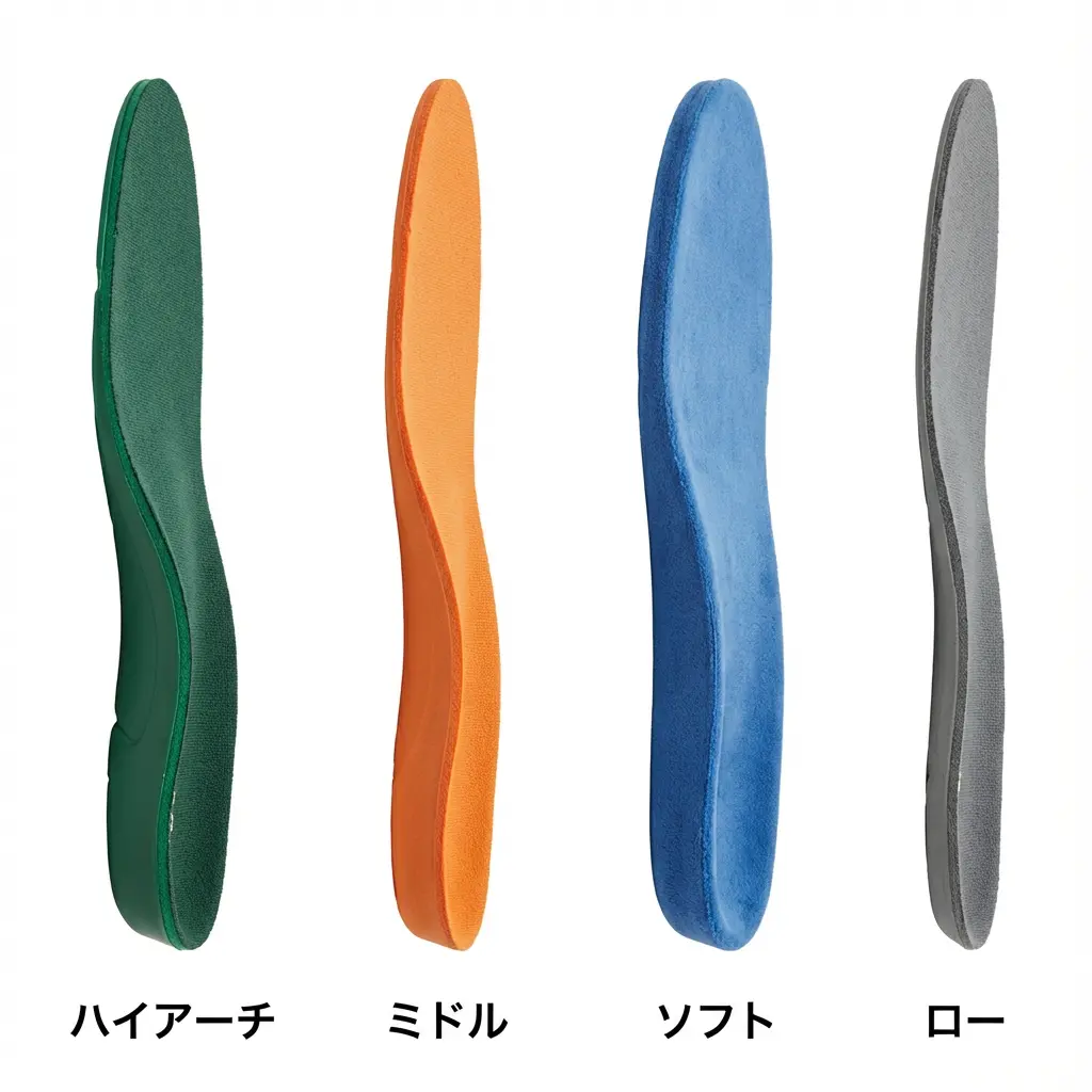 様々なタイプの登山用インソールの比較