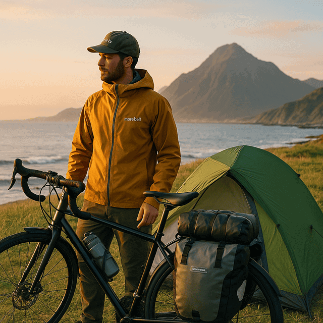 自転車キャンプをする人のイメージ