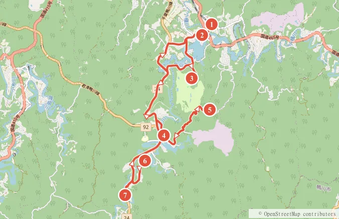 亀山湖・笹川湖サイクリング 約23kmの周遊ルート地図と主要スポット