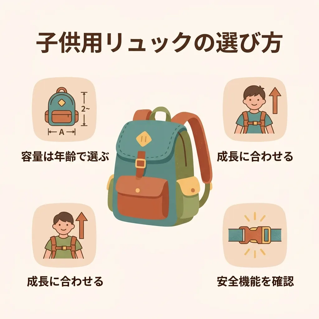 子供用登山リュックは容量・成長・安全機能の3点で選ぶのがポイント