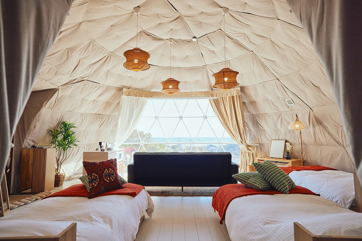 GLAMPING KASHIMA 753のシングルドームの室内