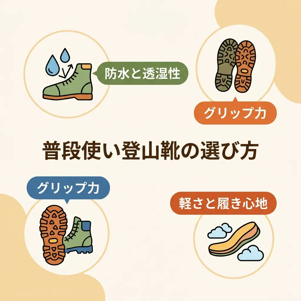 防水透湿やグリップなど普段使い登山靴を選ぶ基準を整理