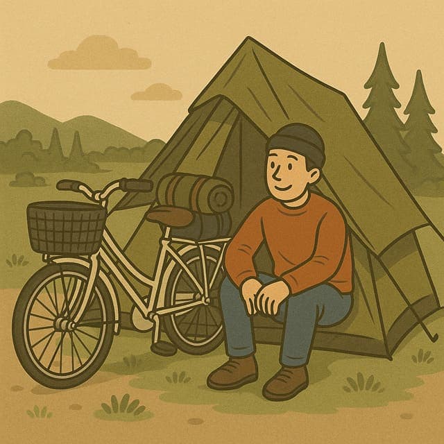 ママチャリで輪行キャンプをする人
