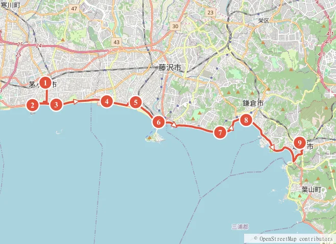 ルート地図と主要スポット