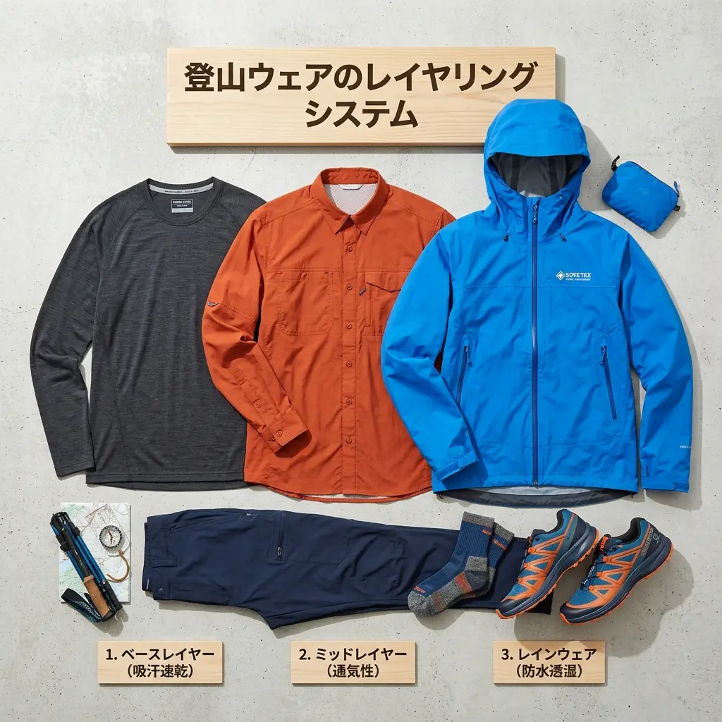登山ウェアのレイヤリング