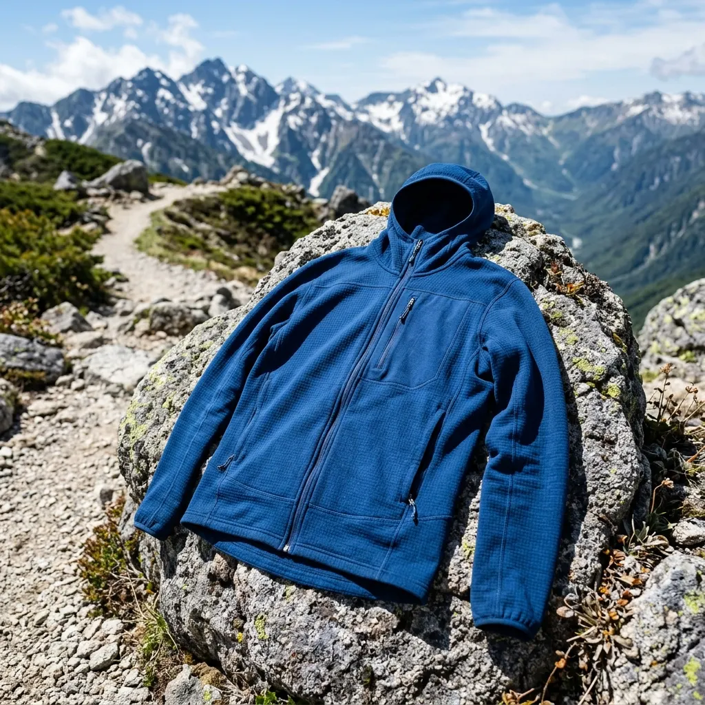 登山用ミドルレイヤーの実物写真
