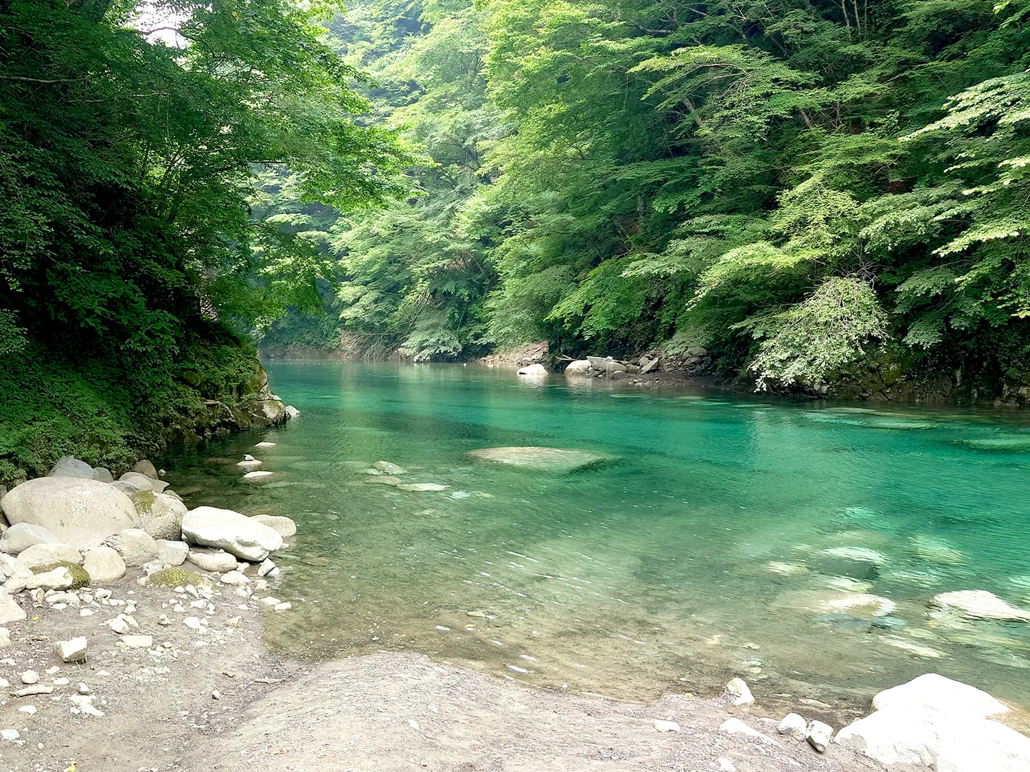 玄倉川のユーシンブルー（エメラルドの渓流）